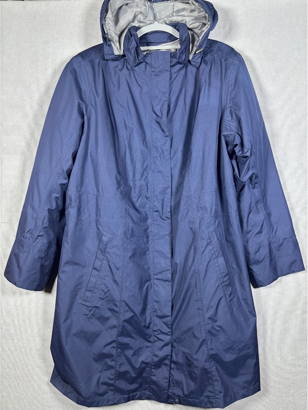 Eddie Bauer WeatherEdge Insulated Rain Jacket Trench Coat Hooded Navy Women’s 2X